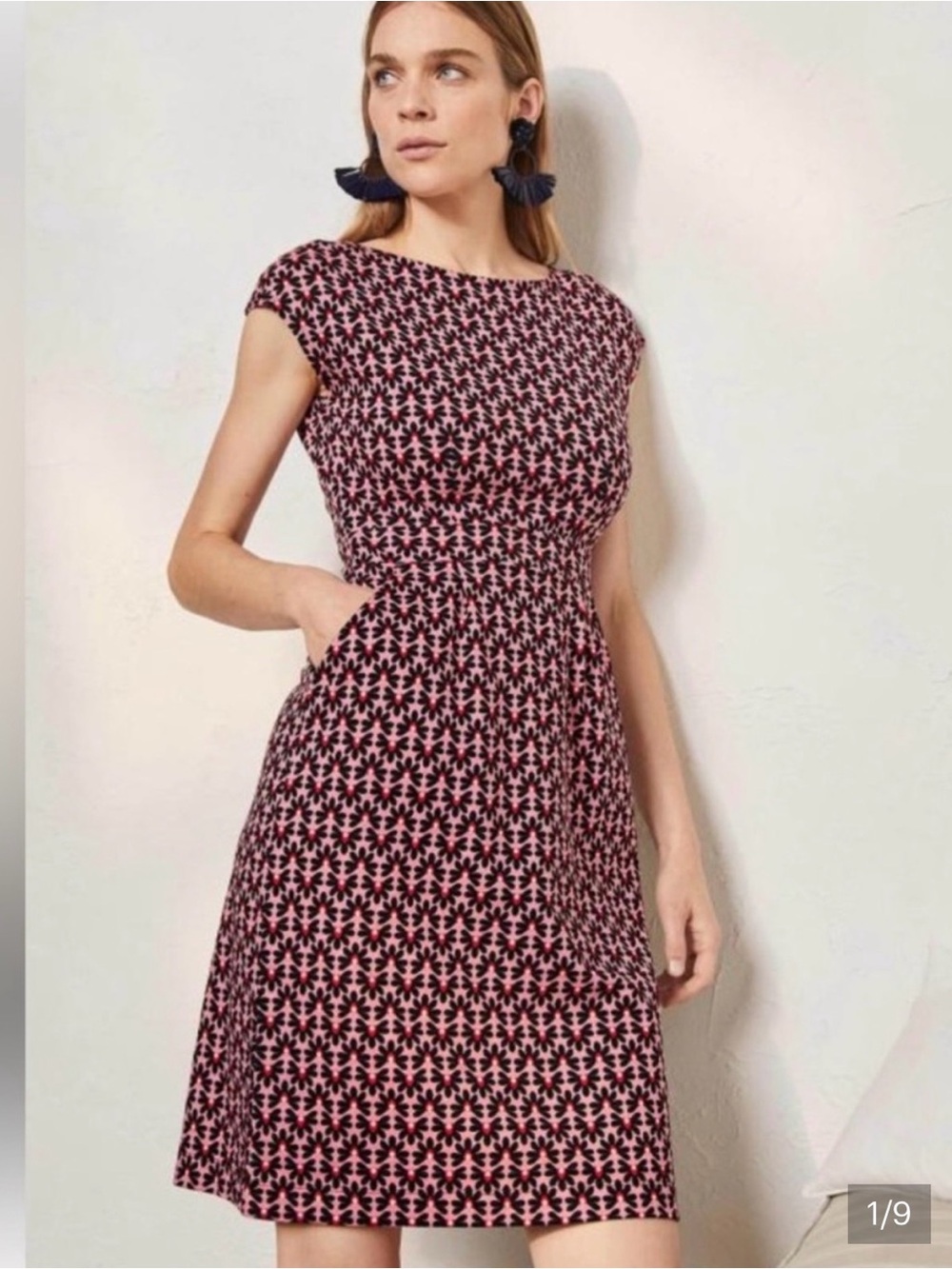 Boden NWT Florrie Floral Jersey Dress, pit - pit 17  (mix34)